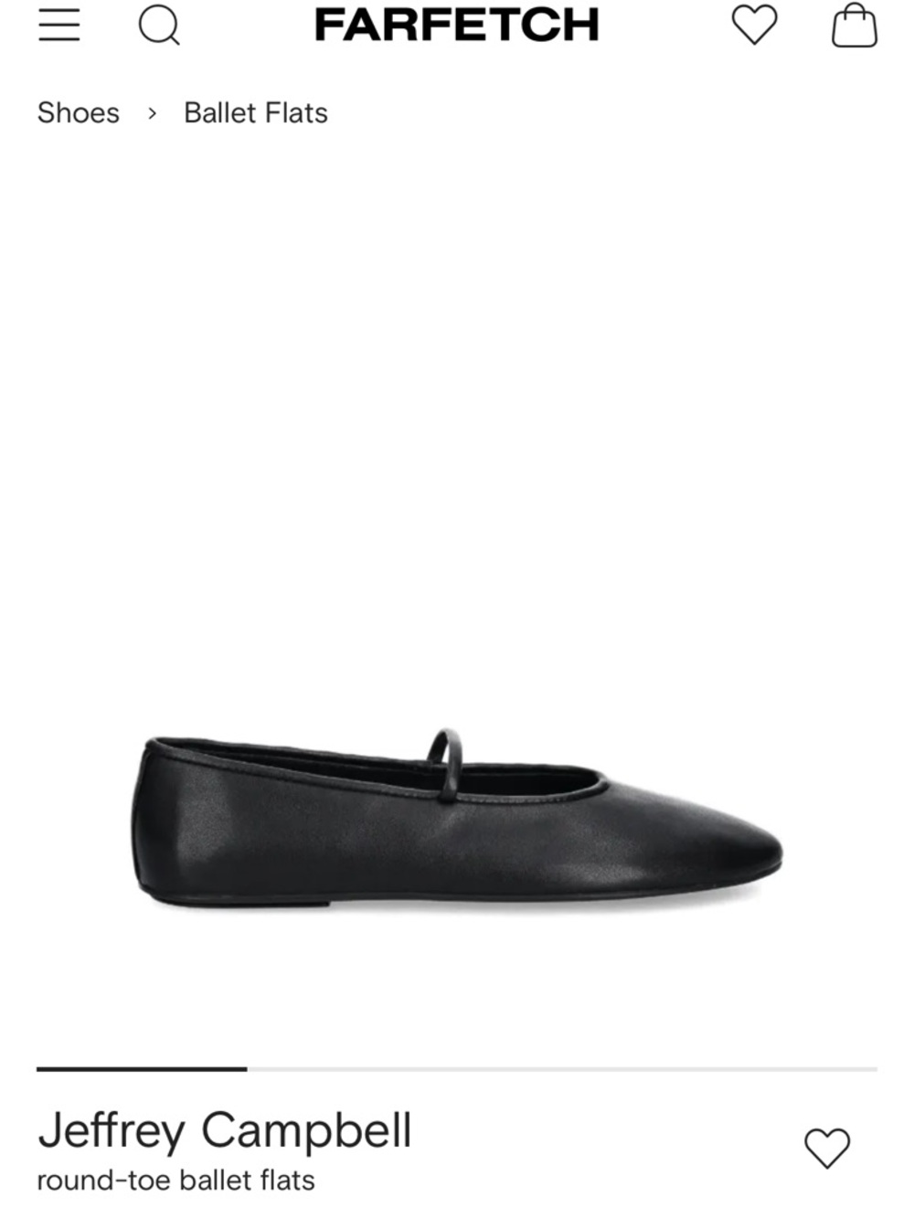 Jeffrey Campbell Black Leather Round-Toe Mary Jane Flats